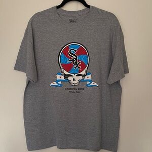 Grateful Dead Tribute Night Gray Tee Colorful Skull Design Shirt Mens XL
